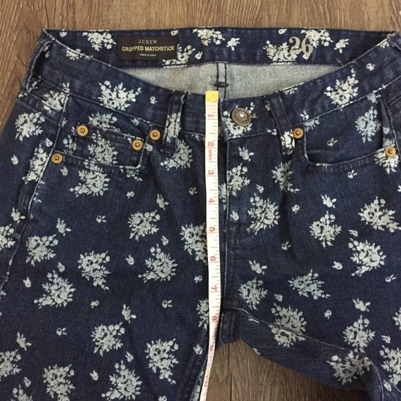 J. Crew Cropped Matchstick Jean in Indigo Floral - Picture 8 of 10